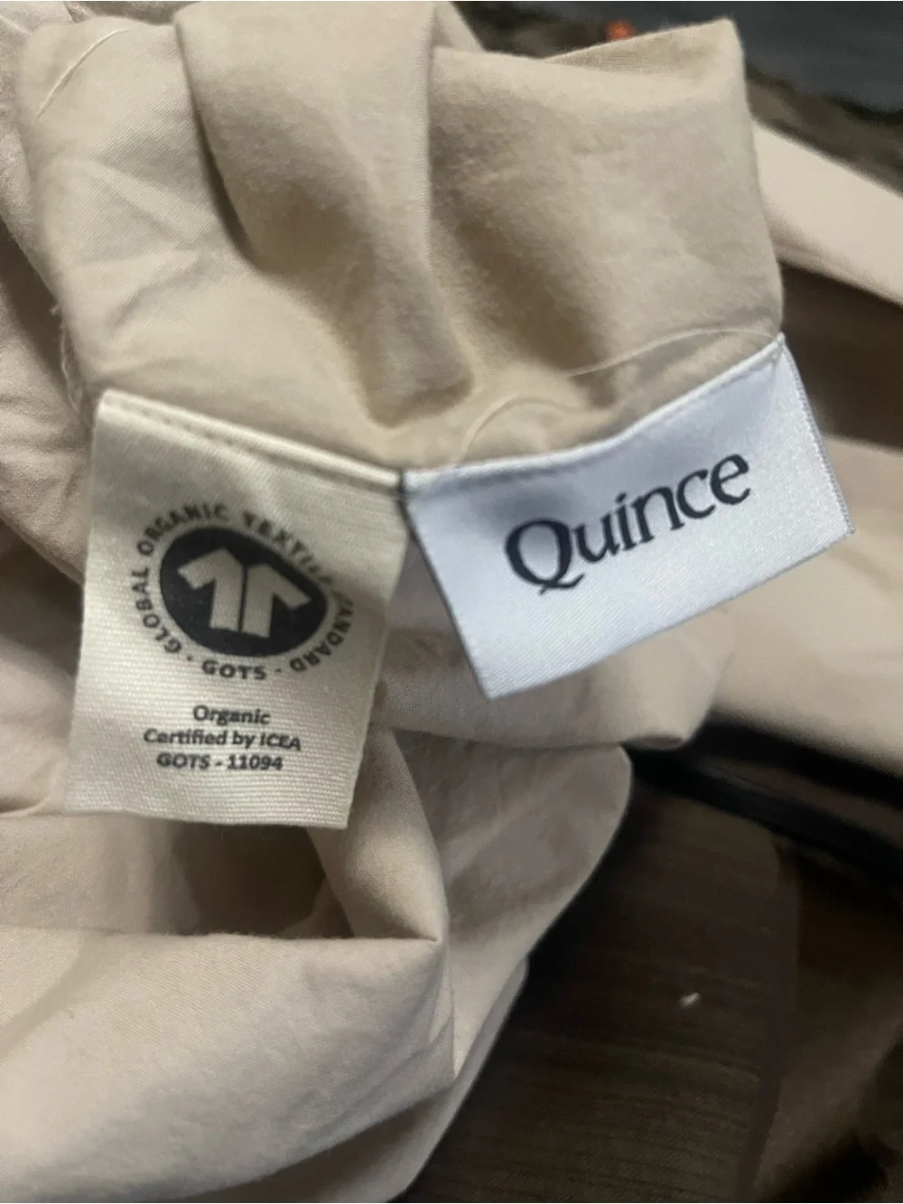 Quince cotton duvet cover set with bag queen/full